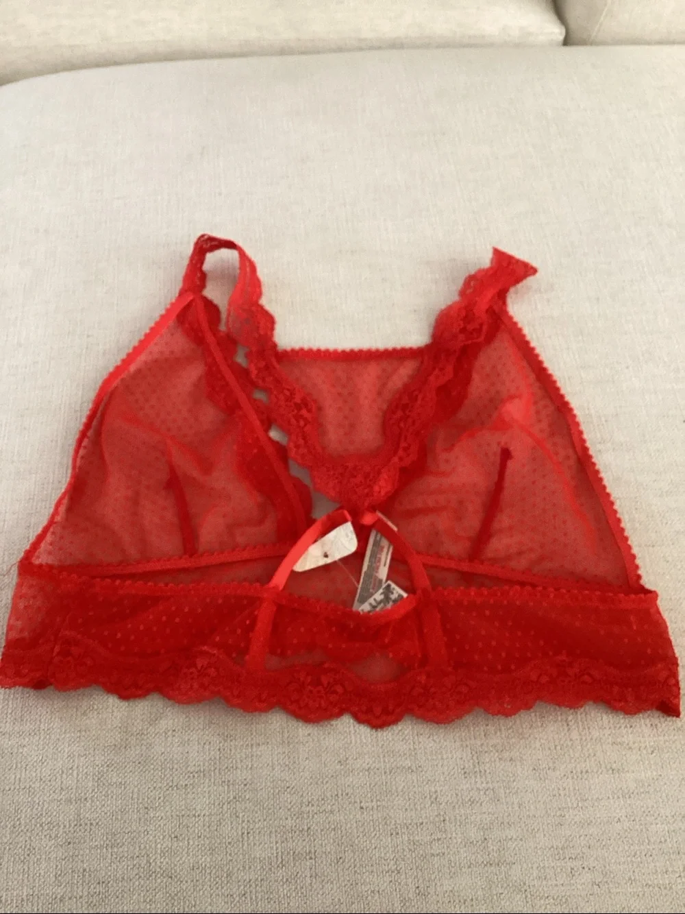 Free People Intimately FP Midweek Longline Bralette, Red, size Large, NWT